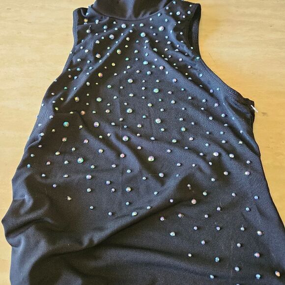Weissman NWOT child intermediate black lyrical contemporary tap costume - Picture 1 of 8